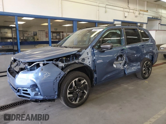 2025 Subaru Forester Limited с VIN JF2SLDRC5SH565483, выставлен на аукционе Copart как лот 58262755 с пробегом 127 миль миль и Списание • Salvage title. История ставок и продаж доступна на DreamBid. Изображение 1.