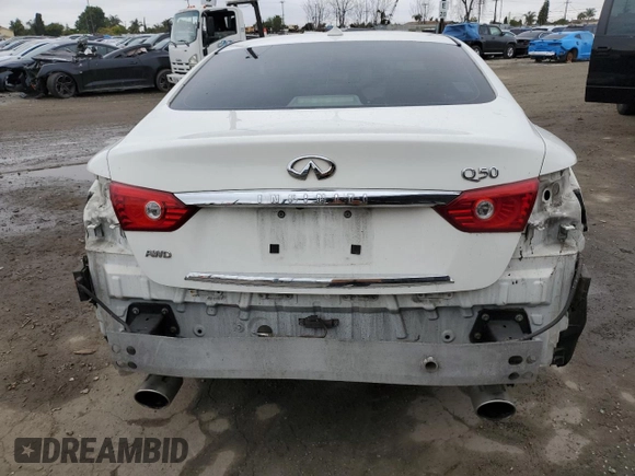 2014 Infiniti Q50 Premium with VIN JN1BV7AR9EM689488, listed as a Copart auction lot 51466605 with Not Provided miles and Salvage Title. Bid and sale history available at DreamBid. Image 6.
