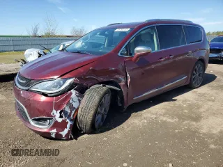 2018 Chrysler Pacifica Limited with VIN 2C4RC1GG0JR186489, listed as a Copart auction lot 46790735 with 104,080 mi miles and Salvage title. Bid and sale history available at DreamBid. Image 1.