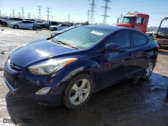 2012 Hyundai Elantra Limited with VIN 5NPDH4AE9CH083253, listed as a Copart auction lot 47805765 with 134,560 mi miles and Salvage Title. Bid and sale history available at carsss.com. Image 1.