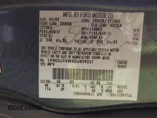 2005 Ford Explorer Eddie Bauer с VIN 1FMDU74WX5UB59231, выставлен на аукционе IAAI как лот 42222505 с пробегом 213 350 миль миль и . История ставок и продаж доступна на DreamBid. Изображение 9.
