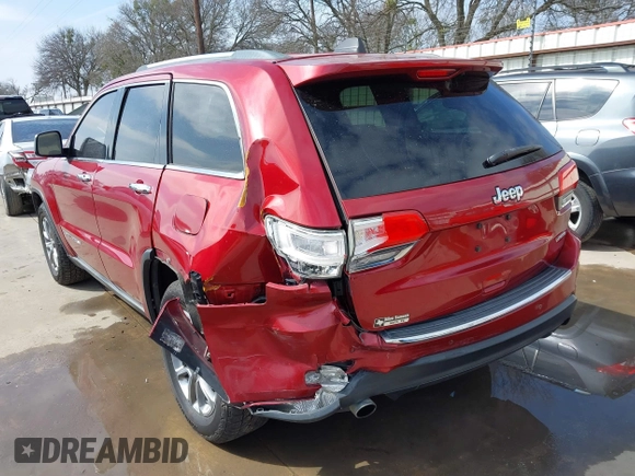 2014 Jeep Grand Cherokee Limited with VIN 1C4RJEBG7EC519984, listed as a IAAI auction lot 41578472 with 96,021 mi miles. Bid and sale history available at carsss.com. Image 3.