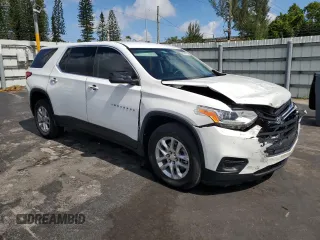 2021 Chevrolet Traverse LS with VIN 1GNERFKW8MJ138733, listed as a Copart auction lot 56684615 with 96,628 mi miles and Salvage title. Bid and sale history available at DreamBid. Image 4.