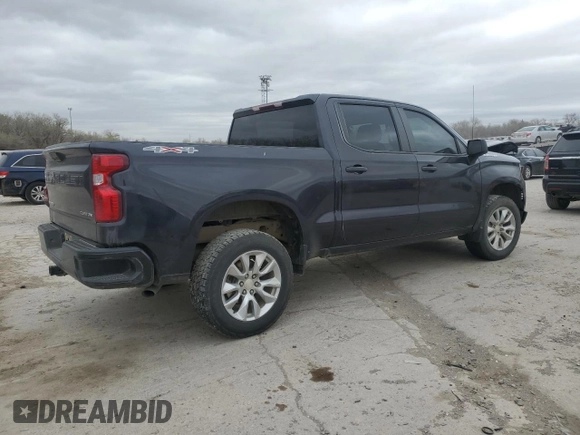 2022 Chevrolet Silverado 1500 Custom with VIN 3GCPDBEK7NG629749, listed as a Copart auction lot 49443735 with 0 mi miles and Salvage Title. Bid and sale history available at carsss.com. Image 3.
