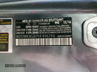 2017 Mercedes-Benz C 63 AMG with VIN WDDWK8GB7HF496746, listed as a Copart auction lot 62895725 with 82,590 mi miles and Clean title. Bid and sale history available at DreamBid. Image 13.