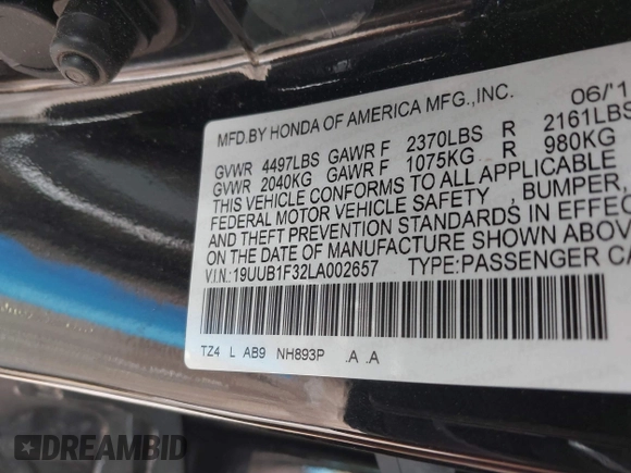2020 Acura TLX z VIN 19UUB1F32LA002657, wystawiony jako IAAI lot #41820420 z przebiegiem 47 829 mil mil oraz . Historia ofert i sprzedaży dostępna na DreamBid. Obrazek 9.