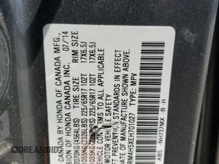 2014 Honda CR-V EX with VIN 2HKRM4H5XEH701027, listed as a Copart auction lot 54524835 with 169,445 mi miles and Salvage Title. Bid and sale history available at carsss.com. Image 14.