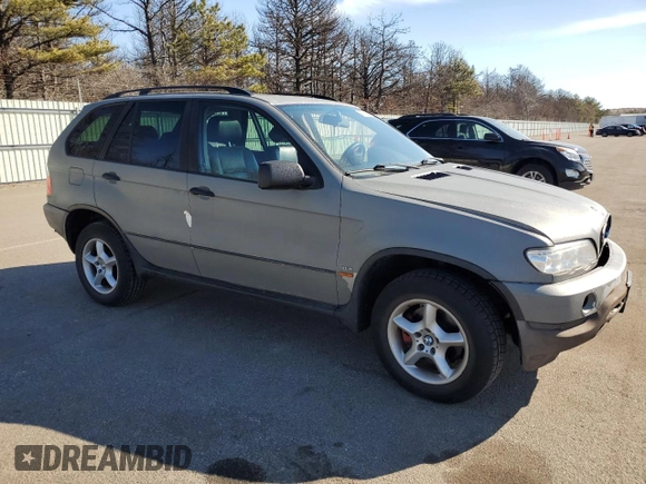 2001 BMW X5 3.0i with VIN WBAFA53511LP21887, listed as a Copart auction lot 47018245 with 0 mi miles and Salvage Title. Bid and sale history available at carsss.com. Image 4.