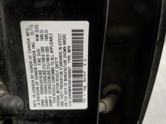 2015 Honda CR-V LX with VIN 2HKRM4H3XFH626927, listed as a Copart auction lot 52138505 with 185,366 mi miles and Salvage Title. Bid and sale history available at DreamBid. Image 16.