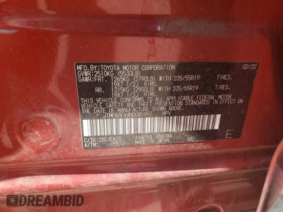 2022 Toyota RAV4 XSE with VIN JTMFB3FV4ND085997, listed as a Copart auction lot 50556935 with 28,662 mi miles and Salvage title. Bid and sale history available at DreamBid. Image 16.