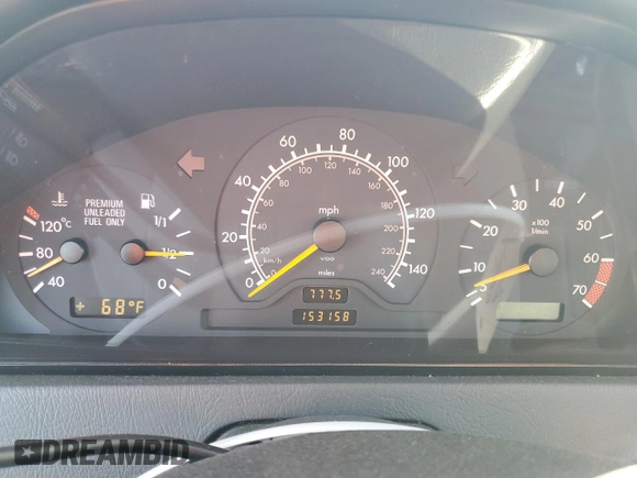 1997 Mercedes-Benz C with VIN WDBHA23E7VF545229, listed as a Copart auction lot 43518335 with 153,158 mi miles and Salvage title. Bid and sale history available at DreamBid. Image 9.