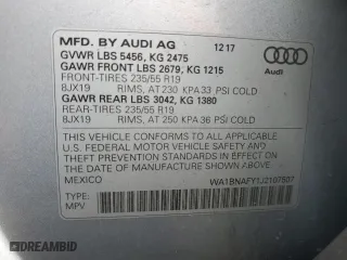 2018 Audi Q5 Premium Plus with VIN WA1BNAFY1J2107507, listed as a Copart auction lot 48763155 with 52,488 mi miles and Salvage Title. Bid and sale history available at carsss.com. Image 12.
