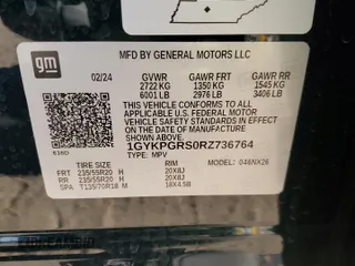 2024 Cadillac XT6 AWD Sport with VIN 1GYKPGRS0RZ736764, listed as a Copart auction lot 84216964 with 3,869 mi miles and Salvage Title. Bid and sale history available at carsss.com. Image 16.