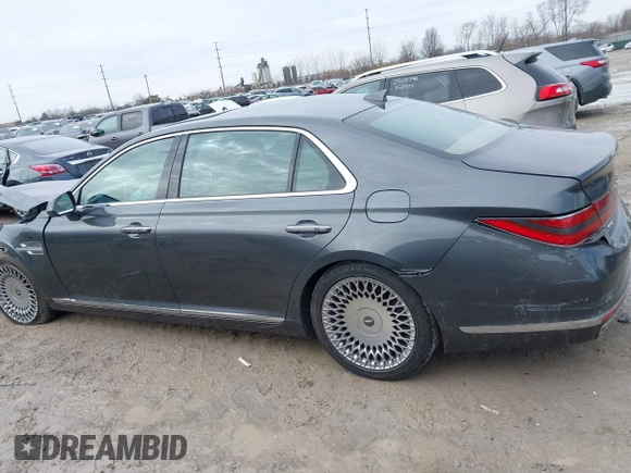2020 Genesis G90 Ultimate z VIN KMTF54PH1LU081314, wystawiony jako IAAI lot #41642178 z przebiegiem 122 450 mil mil oraz . Historia ofert i sprzedaży dostępna na DreamBid. Obrazek 14.