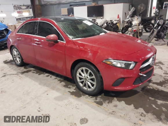 2019 Mercedes-Benz A 220 with VIN WDD3G4FB7KW023239, listed as a IAAI auction lot 41485467 with 52,396 mi miles and . Bid and sale history available at DreamBid. Image 1.