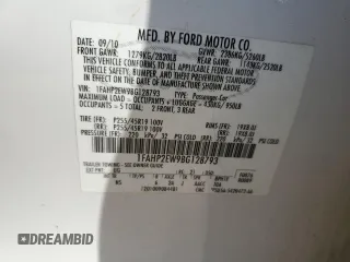 2011 Ford Taurus SEL with VIN 1FAHP2EW9BG128793, listed as a Copart auction lot 48940475 with 121,681 mi miles and Salvage Title. Bid and sale history available at DreamBid. Image 15.