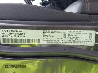 2021 Dodge Durango R/T with VIN 1C4SDJCT1MC820407, listed as a IAAI auction lot 42028410 with 75,435 mi miles and . Bid and sale history available at DreamBid. Image 9.