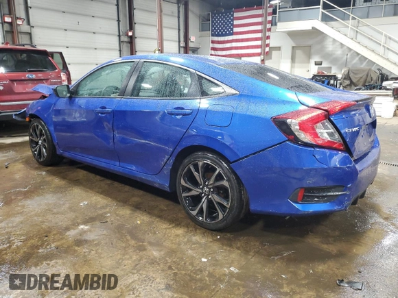 2020 Honda Civic Sedan Sport with VIN 2HGFC2F84LH522643, listed as a Copart auction lot 49778055 with 0 mi miles and Salvage Title. Bid and sale history available at carsss.com. Image 2.