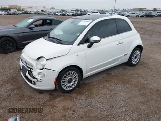 2012 FIAT 500 Lounge with VIN 3C3CFFCR9CT120173, listed as a IAAI auction lot 42438907 with 154,151 mi miles and . Bid and sale history available at DreamBid. Image 2.