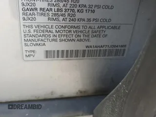2018 Audi Q7 Premium with VIN WA1AHAF71JD041605, listed as a Copart auction lot 54475345 with 92,267 mi miles and Salvage title. Bid and sale history available at DreamBid. Image 12.