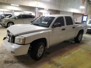 2007 Dodge Dakota SLT with VIN 1D7HE48KX7S212491, listed as a Copart auction lot 47385865 with 135,691 mi miles and Salvage Title. Bid and sale history available at carsss.com. Image 1.