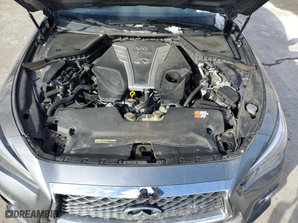 2018 Infiniti Q50 RED SPORT 400 with VIN JN1FV7AR2JM481755, listed as a Copart auction lot 88328505 with 0 mi miles and Salvage Title. Bid and sale history available at carsss.com. Image 12.