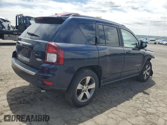 2017 Jeep Compass High Altitude with VIN 1C4NJDEB3HD154758, listed as a Copart auction lot 57640075 with 108,897 mi miles and Salvage title. Bid and sale history available at DreamBid. Image 3.