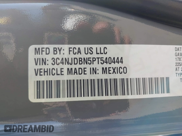 2023 Jeep Compass Latitude with VIN 3C4NJDBN5PT540444, listed as a IAAI auction lot 41820993 with 47,516 mi miles and . Bid and sale history available at DreamBid. Image 9.