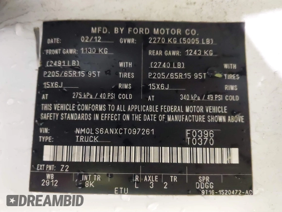 2012 Ford Transit Connect XL с VIN NM0LS6ANXCT097261, выставлен на аукционе IAAI как лот 41623904 с пробегом 47 031 миль миль и . История ставок и продаж доступна на DreamBid. Изображение 9.
