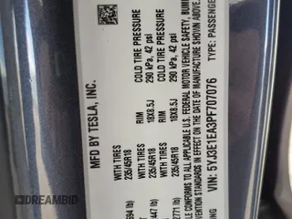 2023 Tesla Model 3 with VIN 5YJ3E1EA3PF707076, listed as a Copart auction lot 48993105 with 30,525 mi miles and Salvage Title. Bid and sale history available at DreamBid. Image 12.