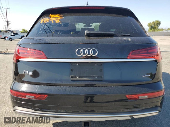 2021 Audi Q5 Premium with VIN WA1AAAFY8M2029156, listed as a Copart auction lot 60519755 with 29,713 mi miles and Salvage title. Bid and sale history available at DreamBid. Image 6.