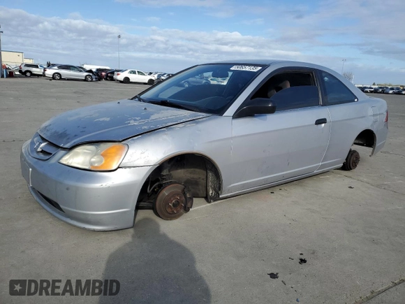 2002 Honda Civic DX with VIN 1HGEM22212L020068, listed as a Copart auction lot 50657135 with Not Provided miles and Salvage Title. Bid and sale history available at DreamBid. Image 1.