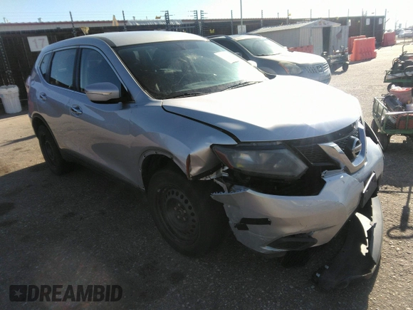 2015 Nissan Rogue S with VIN KNMAT2MV7FP501643, listed as a IAAI auction lot 42090705 with 147,128 mi miles. Bid and sale history available at carsss.com. Image 1.