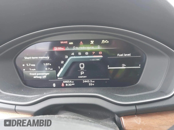 2022 Audi Q5 S line Premium Plus with VIN WA1EAAFY2N2014414, listed as a IAAI auction lot 42069743 with 44,654 mi miles and . Bid and sale history available at DreamBid. Image 7.
