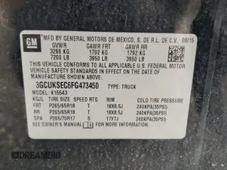 2015 Chevrolet Silverado 1500 LTZ with VIN 3GCUKSEC6FG473450, listed as a Copart auction lot 49487785 with 196,988 mi miles and Salvage Title. Bid and sale history available at carsss.com. Image 14.
