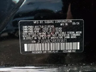 2024 Subaru Impreza with VIN JF1GUABC5R8393871, listed as a Copart auction lot 88157905 with 1,841 mi miles and Salvage title. Bid and sale history available at DreamBid. Image 13.