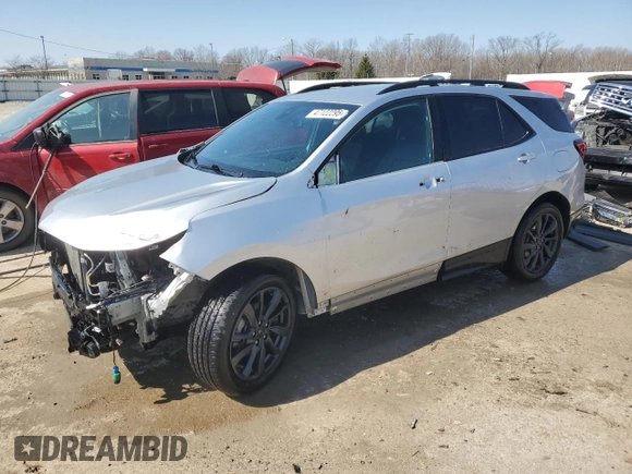 2022 Chevrolet Equinox RS with VIN 3GNAXMEV8NS171484, listed as a Copart auction lot 47122295 with 46,888 mi miles and Salvage Title. Bid and sale history available at DreamBid. Image 1.