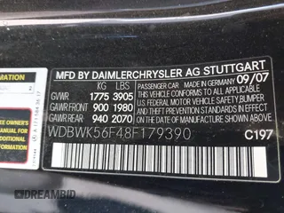 2008 Mercedes-Benz SLK 350 с VIN WDBWK56F48F179390, выставлен на аукционе IAAI как лот 41772723 с пробегом 148 691 миль миль и . История ставок и продаж доступна на DreamBid. Изображение 9.