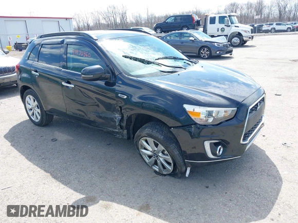 2015 Mitsubishi Outlander Sport 2.4 GT with VIN 4A4AR4AW3FE030571, listed as a IAAI auction lot 41970360 with 74,683 mi miles. Bid and sale history available at carsss.com. Image 1.