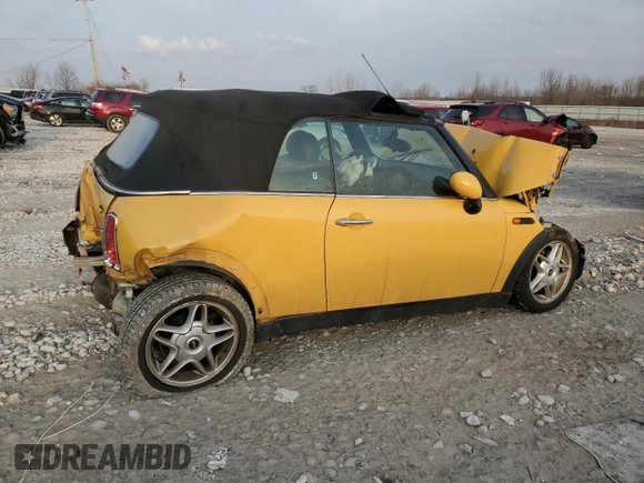 2007 MINI Convertible with VIN WMWRF33557TG17675, listed as a Copart auction lot 49206875 with Not Provided miles and Clean Title. Bid and sale history available at DreamBid. Image 3.