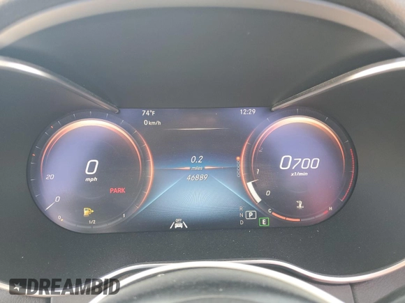 2021 Mercedes-Benz C 300 with VIN W1KWK8DB6MG101030, listed as a Copart auction lot 52044745 with 46,889 mi miles and Salvage title. Bid and sale history available at DreamBid. Image 9.
