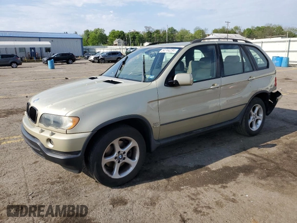 2003 BMW X5 3.0i with VIN 5UXFA53533LV83760, listed as a Copart auction lot 54744234 with 0 mi miles and Salvage Title. Bid and sale history available at carsss.com. Image 1.