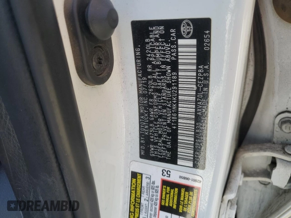 2019 Toyota Camry XSE with VIN 4T1B61HK4KU291189, listed as a Copart auction lot 52431035 with 194,186 mi miles and Salvage Title. Bid and sale history available at carsss.com. Image 12.