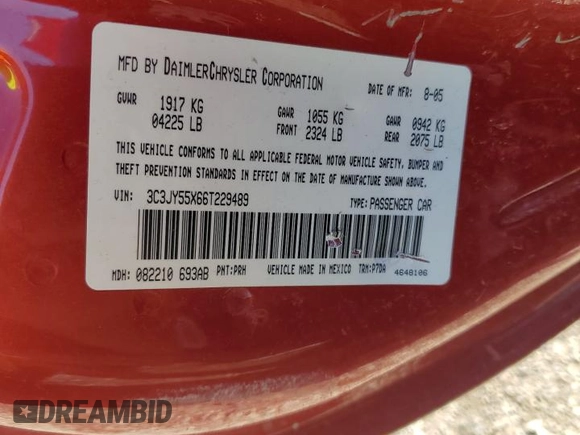 2006 Chrysler PT Cruiser Touring with VIN 3C3JY55X66T229489, listed as a Copart auction lot 72686384 with 84,710 mi miles and Salvage Title. Bid and sale history available at carsss.com. Image 12.