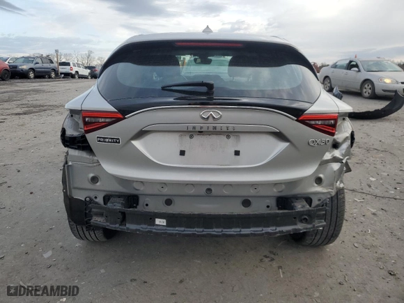2017 Infiniti QX30 with VIN SJKCH5CP1HA020045, listed as a Copart auction lot 49338735 with 32,144 mi miles and Salvage Title. Bid and sale history available at carsss.com. Image 6.