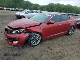 2015 Kia Optima SX Turbo with VIN 5XXGR4A60FG394038, listed as a Copart auction lot 54554755 with 141,410 mi miles and Salvage title. Bid and sale history available at DreamBid. Image 1.