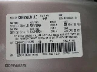 2008 Dodge Durango SLT z VIN 1D8HB48298F106001, wystawiony jako Copart lot #41502945 z przebiegiem 147 870 mil mil oraz Szkoda całkowita • Salvage title. Historia ofert i sprzedaży dostępna na DreamBid. Obrazek 13.