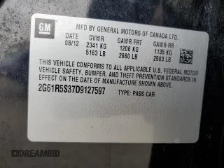 2013 Cadillac XTS Luxury z VIN 2G61R5S37D9127597, wystawiony jako Copart lot #53841755 z przebiegiem 81 603 mil mil oraz Szkoda całkowita • Salvage title. Historia ofert i sprzedaży dostępna na DreamBid. Obrazek 12.