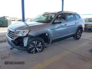 2024 Volkswagen Atlas SE z VIN 1V2DR2CA1RC593093, wystawiony jako Copart lot #56397325 z przebiegiem 14 524 mil mil oraz Szkoda całkowita • Salvage title. Historia ofert i sprzedaży dostępna na DreamBid. Obrazek 1.