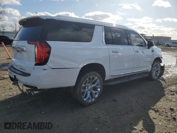 2023 GMC Yukon XL Denali with VIN 1GKS2JKL2PR173447, listed as a Copart auction lot 50106955 with 26,753 mi miles and Salvage Title. Bid and sale history available at carsss.com. Image 3.